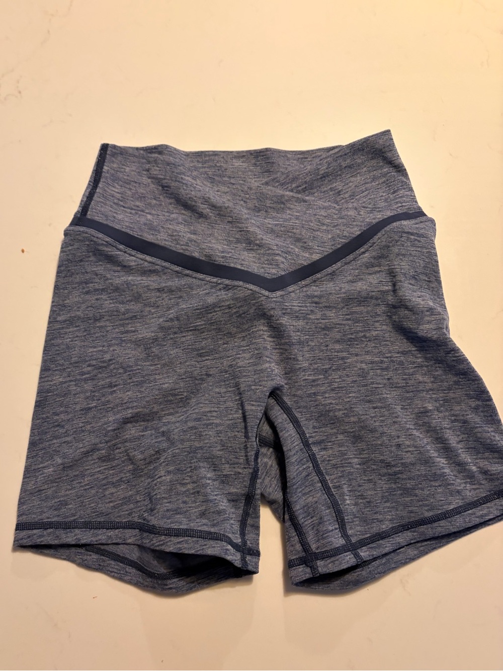 High-Waist Heather Navy Women’s Bike Shorts